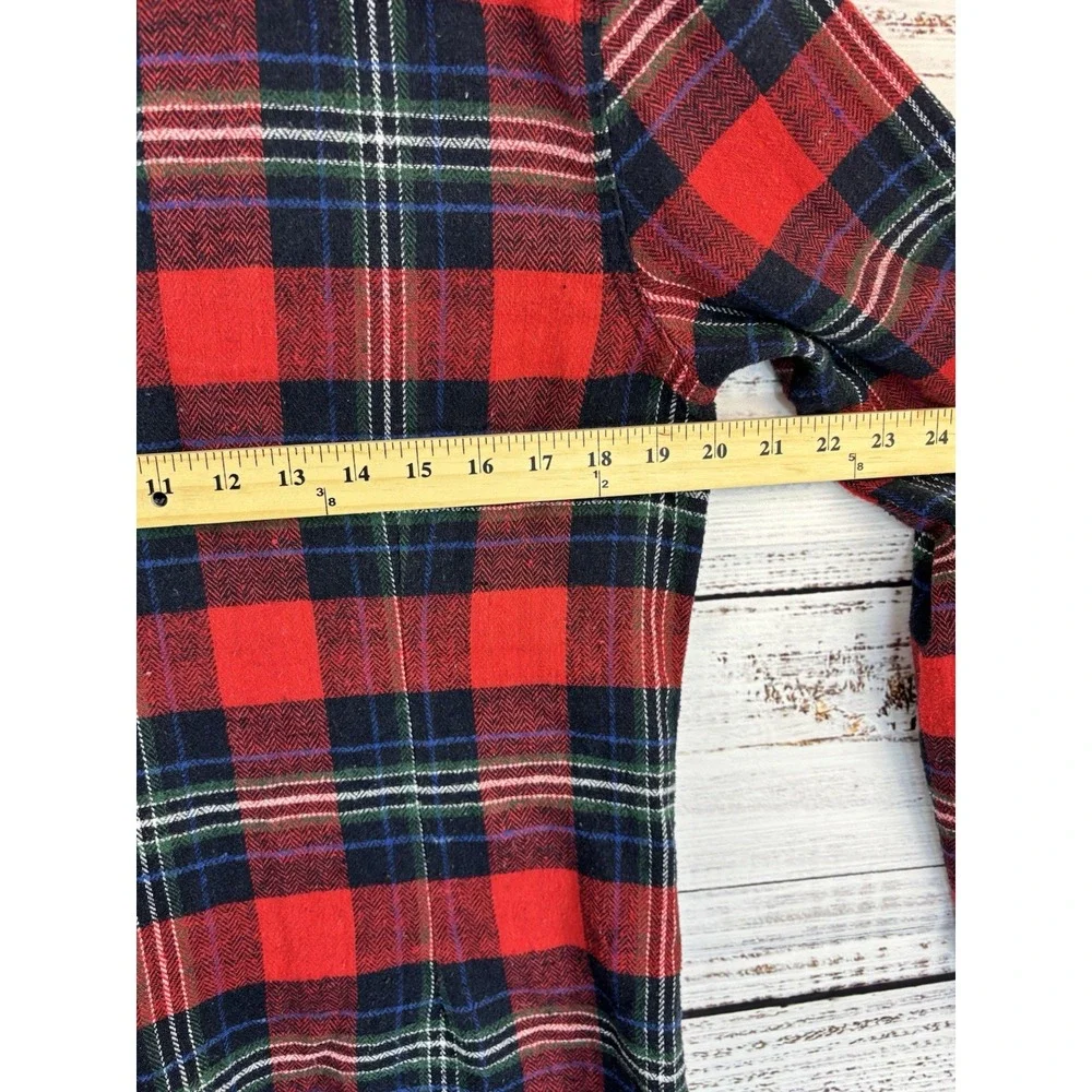 Ci Sono Lumberjack Plaid Shirt L Flannel Button Red Blue Pockets Slim Buffalo